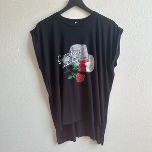 Charlie Southern Gameday Cowboy Graphic Black Cap Sleeve Tshirt Extra Large XL